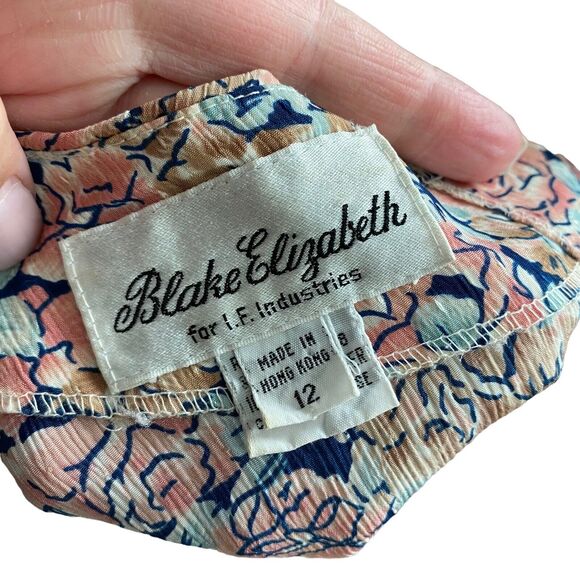 Blake Elizabeth 12 Vintage Dress Floral Print Long Sheath Flowy VTG - Picture 2 of 12